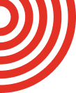 Red semi-circle decorative element